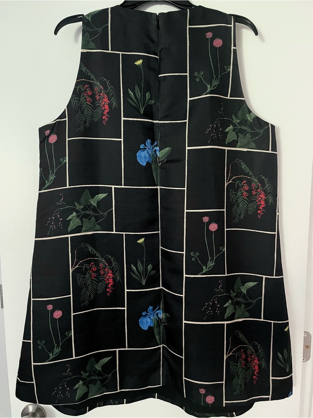 Tuckernuck Black Grid Floral A-Line Mini Dress - Picture 3 of 15
